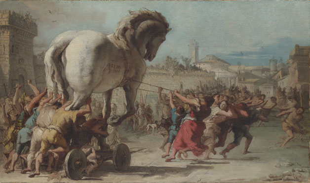 Троя - картина «Шествие троянского коня в Трою»