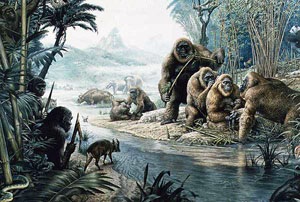 странные доисторические версии современных животных зксперименты природы Гигантопитек